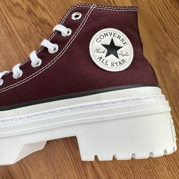 ❤️Converse Chuck Taylor Lugged Heel Platform Hi 7.5 Women Shoes Burgundy A09401C - Picture 11 of 14